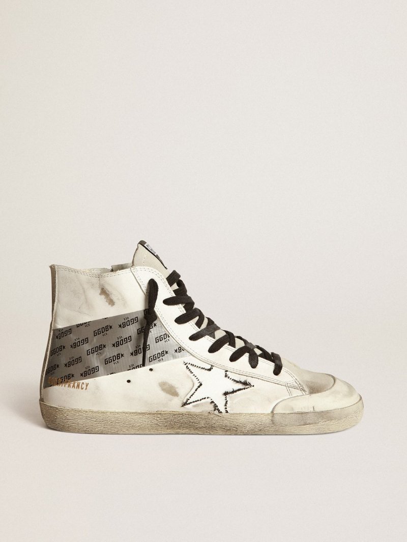 Francy sneakers in leather with star with open seam effect