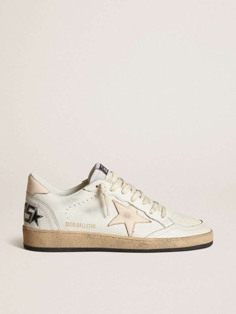 Ball Star LTD in white nappa with a salmon-pink nappa star